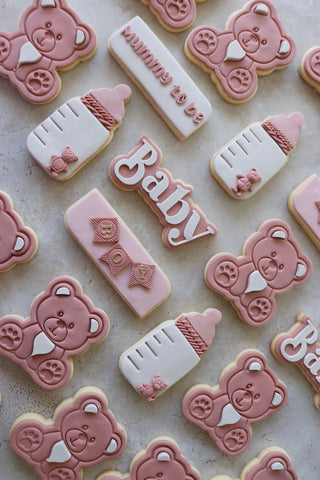 Baby shower cookies - gender neutral tones, individual.