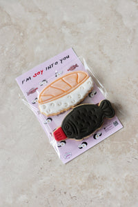 I’m soy into you- sushi Valentine’s Day cookies